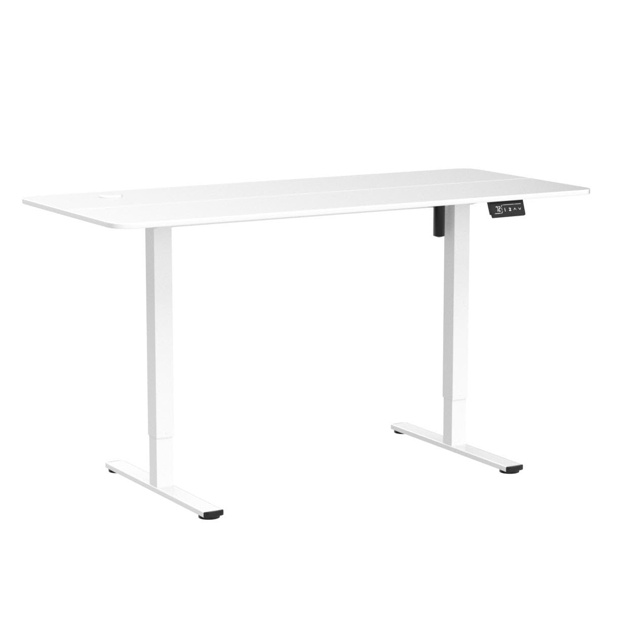 Furniwell Electric Height Adjustable Standing Desk Large Sit Stand up Desk Home Office Computer Desk 55 x 24 Inches Lift Table with T-Shaped Metal