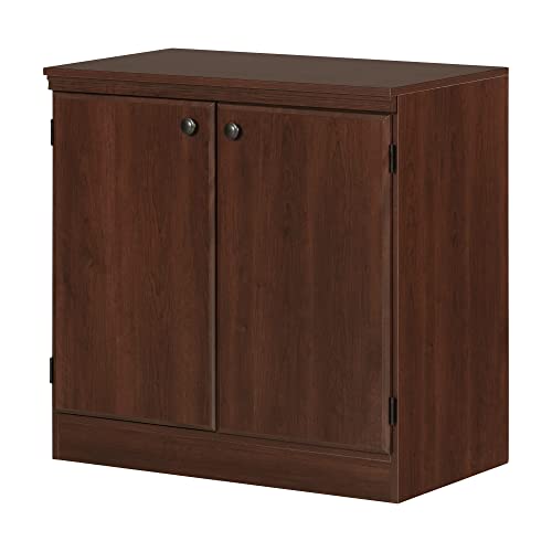 South Shore Morgan Small 2-Door Storage Cabinet, 19.38"D x 32.88"W x 32.38"H, Royal Cherry South Shore