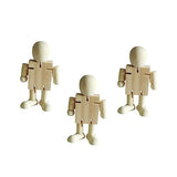 EXCEART 3pcs White Embryo Robot Peg People Kit Unfinished Robot Unfinished Peg Dolls Peg People Toys Blank Peg People Craft Blank Wood Doll Figures EXCEART