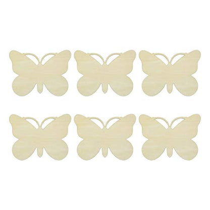 Blank Butterfly Wood Slices, Unfinished Wood Cutout,DIY Craft Ornaments Craft 6pcs