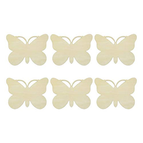 Blank Butterfly Wood Slices, Unfinished Wood Cutout,DIY Craft Ornaments Craft 6pcs Samanter