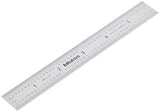 Mitutoyo 182-105, Steel Rule, 6" X 150mm, (1/32, 1/64", 1mm, 1/2mm), 3/64" Thick X 3/4" Wide, Satin Chrome Finish Tempered Stainless Steel Mitutoyo