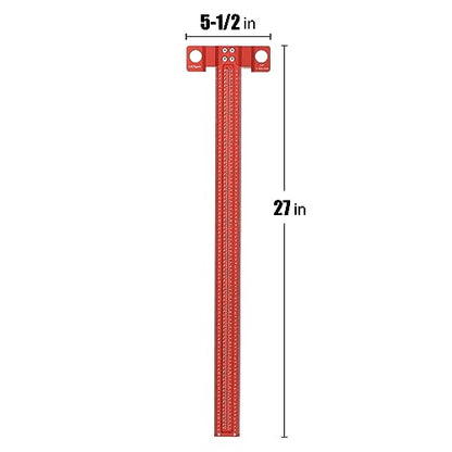 AKNgoes Woodworking Scriber T-Square Ruler 24in with Thoughtful Support Lips, Architect Ruler for Carpenter Work, Layout and Measuring Tools - WoodArtSupply