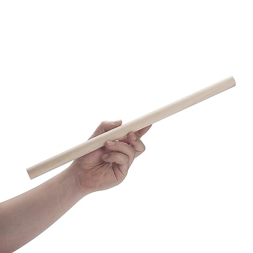 Wooden Dowel Dods Wood Dowels for Crafts, 6 PCS 3/4 x 15" Round Macrame Wooden Sticks for Crafting, Unfinished Hardwood Sticks for Arts and DIYers, Coowayze