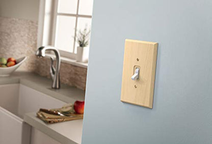 Franklin Brass W10397V-UN-R Wood Square Single Duplex Outlet Wall Plate/Switch Plate/Cover (6 Pack), Unfinished Wood