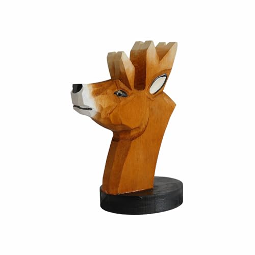 MAGIC WOOD Handmade Wood Carving Eyeglasses Holder Stand Sunglasses Display Stand Home Office Desk Décor Gift (Deer) - WoodArtSupply