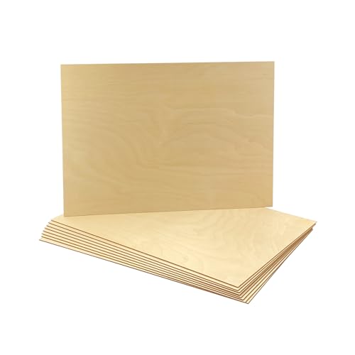 9 Pack 1/16 X 12 X 17 Inch Thin Birch Plywood Sheets for Lasercuting DIY Crafts Project - WoodArtSupply