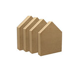 6 Inch 4 Pieces Unfinished Wooden House Shaped Blocks for Crafts Blank Wood House Freestanding Mother's Day Memorial Sign，1 Inch Thick MDF Cregugua