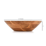 Samhita Acacia Wood Serving Bowl, Fruit Bowl, Friendly and Perfect for Salad, Vegetables and Fruit,Single Salad Bowl (10" x 10" x 3") Samhita
