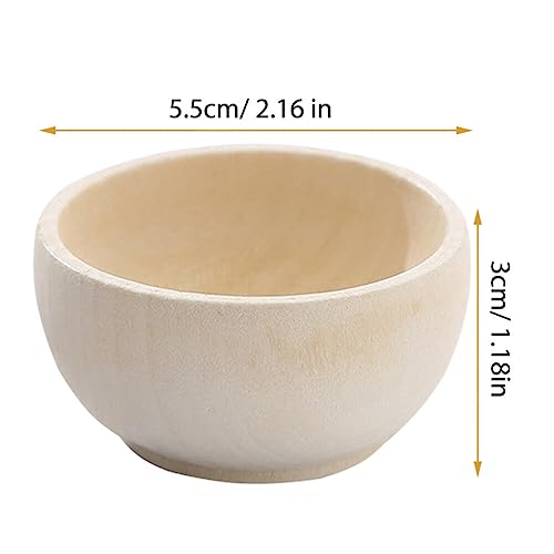 COHEALI 4pcs Wooden Bowl,Pinch Bowls,Mini Unfinished Bowls,Wooden Craft Bowls, Acacia Wood Small Bowls for Dipping Sauce,Nuts,Snacks COHEALI