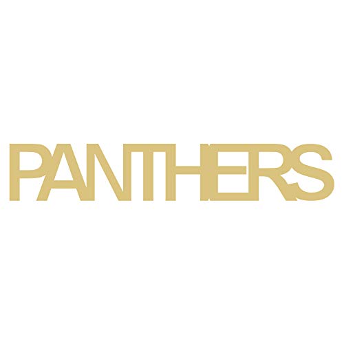 Word Panthers Cutout Unfinished Wood Sports Decor Home Decor Door Hanger MDF Shape Canvas Style 1 (12") Diverse Woodworking
