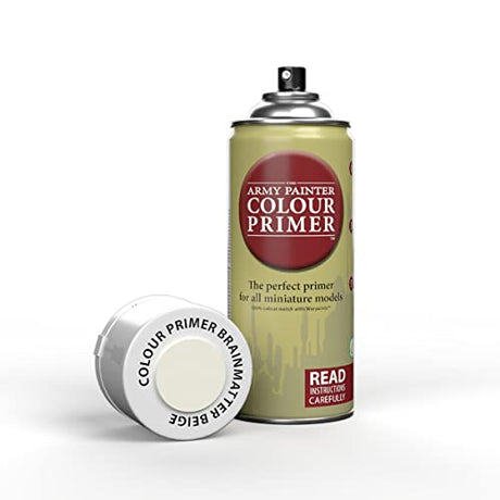 The Army Painter Color Primer Spray Paint, Brainmatter Beige, 400ml, 13.5oz - Acrylic Spray Undercoat for Miniature Painting - Spray Primer for The Army Painter