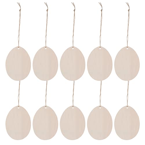 PartyKindom 20pcs Wood Easter Egg Wood Craft Ornaments Unfinished Wood Cutout Easter Eggs for Kids Egg Wood DIY Crafts Cutouts Eggs Shape Wood PartyKindom