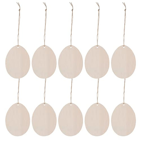 PartyKindom 20pcs Wood Easter Egg Wood Craft Ornaments Unfinished Wood Cutout Easter Eggs for Kids Egg Wood DIY Crafts Cutouts Eggs Shape Wood PartyKindom