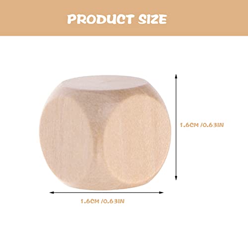 Kisangel 50Pcs wooden six sided dice 6 Sided Dice wood dice crafting blanks wood stacking cube unfinished wooden blocks for crafts wooden cubes bulk Kisangel