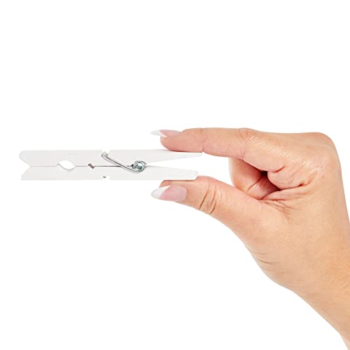 Juvale 100 Pack Wooden Clothespins for Hanging Laundry, Crafts, Photos (White, 4 in) Juvale