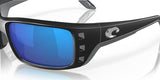 Costa Del Mar Men's Permit Polarized Rectangular Sunglasses, Matte Black/Grey Blue Mirrored Polarized-580G, 62 mm Costa Del Mar