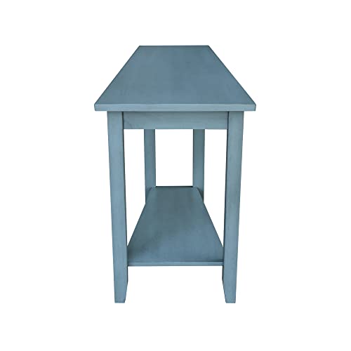 IC International Concepts International Concepts Keystone Accent Table, Ocean Blue - Antique Rubbed - WoodArtSupply