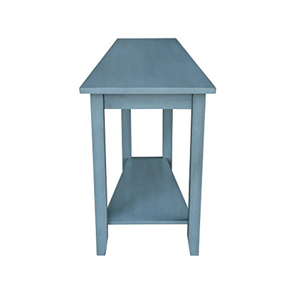 IC International Concepts International Concepts Keystone Accent Table, Ocean Blue - Antique Rubbed - WoodArtSupply