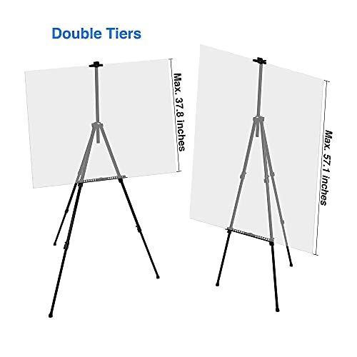 Artify 73 Inches Double Tier Easel Stand, Adjustable Height from 22-73”, 3  in 1, for Painting and Display, for Adult, Child with a Carrying Bag