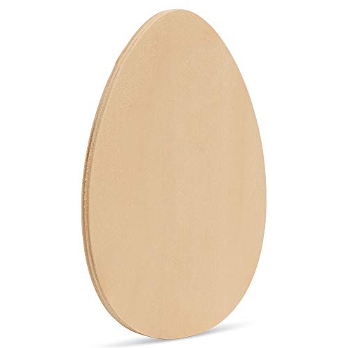 3 Sturdy Large Wood Egg Cutout 18 x 12 inch, Unfinished Egg Shaped Wood Cutout Wood Eggs for Crafts & DIY Spring Decor, by Woodpeckers Woodpeckers