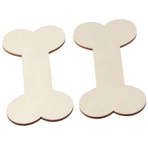 hobbyhub 50Pcs Blank Dog Bone Shape Wood Chips,Unfinished Wood for DIY Crafts Decor hobbyhub