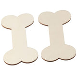 hobbyhub 50Pcs Blank Dog Bone Shape Wood Chips,Unfinished Wood for DIY Crafts Decor hobbyhub