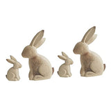 2 Pairs Drawing Rabbit Educational Rustic Easter Desktop Table Shop Decorations Living Spring Animal Statue Figure Favors Wood Cutout Peg White Paint EXCEART