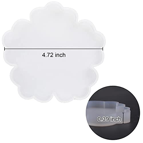 RESINWORLD 8 Pack Thick 4 inches Resin Coaster Molds Set + 4 Pack Flower Coaster Molds ResinWorld
