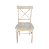 International Concepts Pair of X-Back Dining Chairs, Unfinished Wood IC International Concepts