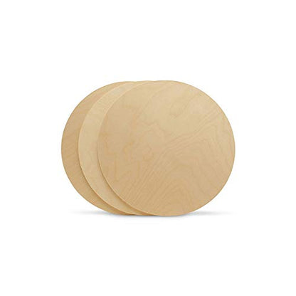 Wood Circles 10 inch, 1/4 Inch Thick, Birch Plywood Discs, Pack of 5 Unfinished Wood Circles for Crafts, Wood Rounds by Woodpeckers