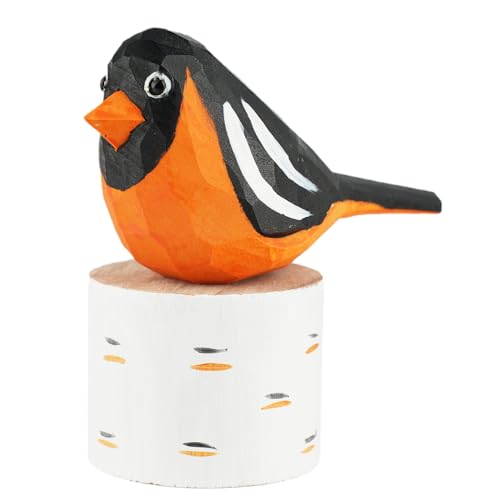 VIPbuy Handmade Wood Bird Figurines, Hand Carved Painted Wooden Bird Ornaments Crafts Home Office Desktop Decor Gifts (American Robin) VIPbuy