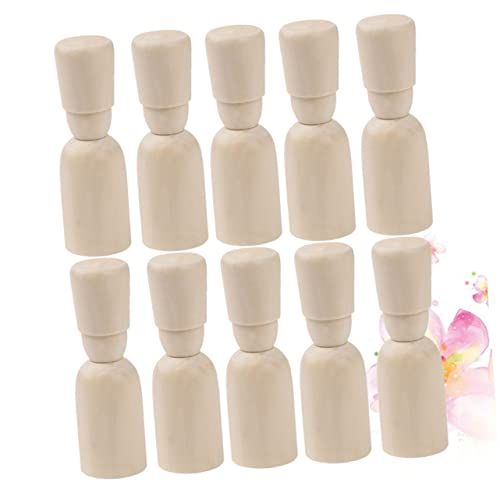 VILLCASE 10pcs Doodle Wooden Man Wooden People Pegs Wood Doll Bodies Woman Peg Doll Supplies Unfinished Peg Bodies Craft Peg Doll Hand-Painted Wooden VILLCASE