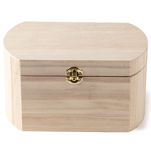 9.5” Unfinished Wooden Oval Box by Make Market - Ready-to-Decorate Wood Box for Trinkets, Coins, Jewlery, Valuables - Bulk 6 Pack Make Market