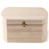 9.5” Unfinished Wooden Oval Box by Make Market - Ready-to-Decorate Wood Box for Trinkets, Coins, Jewlery, Valuables - Bulk 6 Pack Make Market