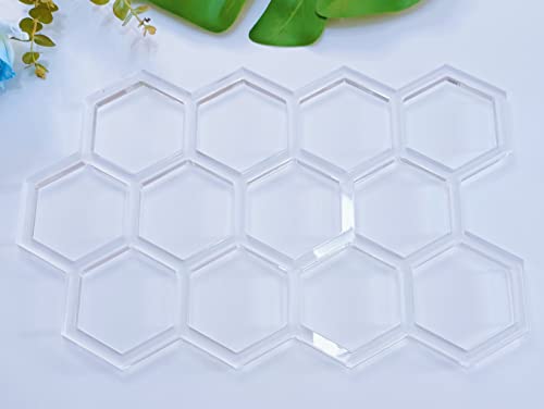 Honeycomb Router Template,Acrylic Honeycomb Woodworking Template,Router Inlay Jig for Woodworkers and Makers (12''x 7.875") Yuxuanish