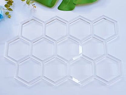 Honeycomb Router Template,Acrylic Honeycomb Woodworking Template,Router Inlay Jig for Woodworkers and Makers (12''x 7.875")