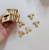 40pcs of Wood Cow Head Earring Blanks,Blank Sublimation Cow Tag/Post/Stud Animal Earrings (2'') MEYA