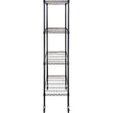VEVOR Storage Shelving Unit with Wheels, 4-Tier Adjustable, 700 lbs Capacity, Heavy Duty Garage Shelves Metal Organizer Wire Rack, Black, 48" L x 18" VEVOR