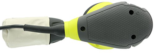 Ryobi RS290G 2.6 Amp 12,500 OPM Single Speed 5 Inch Hook and Loop Corded Random Orbit Sander w/ 3 Pads and Dust Bag Ryobi