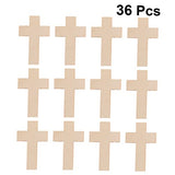 SEWACC 36Pcs Wooden Crosses for Crafts Wooden Cross Charm Small Wooden Crosses Unfinished Wood Cross Rustic Wooden Cross Jesus Wooden Cross Mini SEWACC