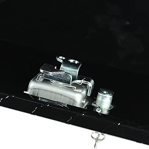 PRFFWK Truck Bed Tool Box Trailer Storage Tool Box Black Aluminum Heavy Duty Pick Up Truck Bed RV Toolbox Diamond Plate with Lock & Keys PRFFWK