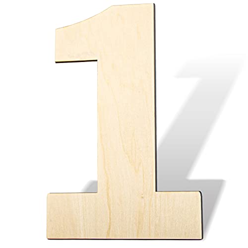 GDGDSY 14 Inch Blank Wood Number 1 Unfinished Wooden Number Sign Large Number 1 for Birthday Graduation DIY Craft Art Decoration Party Decoration. - WoodArtSupply