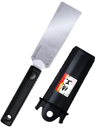 KAKURI Japanese Pull Saw with Sheath 4-3/4" Ryoba Double Edge Hand Saw for Woodworking & PVC Cutting, Small Hobby Saw, Made in JAPAN - WoodArtSupply