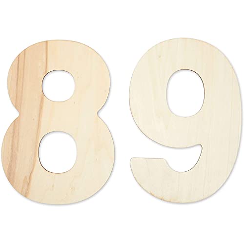 Bright Creations Unfinished Wooden Numbers for Crafts, 0-9 (12 Inches, 10 Pieces) Bright Creations