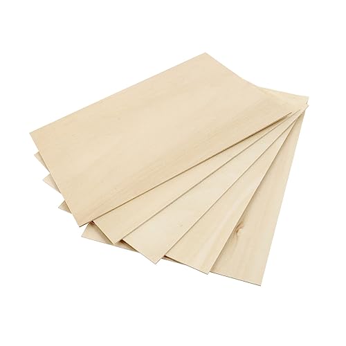 COHEALI 5pcs Board Wood Veneer Plywood Squares Wood Painting Slice Wood Cut Out Unfinished Wood Plaques Unfinished Basswood Thin Plywood Wood Decor COHEALI