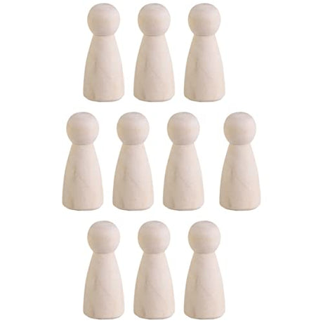 MAGICLULU 10pcs Wooden Pegs Unfinished Wooden Peg Doll Blank Unfinished Wood Peg Doll Bodies Little Peg People Peg Dolls Wood Doll Wood Trim Wooden MAGICLULU