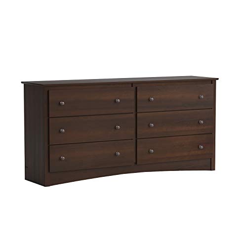 Prepac Fremont Bedroom Furniture: Espresso Double Dresser for Bedroom, 6-Drawer Wide Chest of Drawers, Traditional Bedroom Dresser, EDC-6330-V, 59"W Prepac