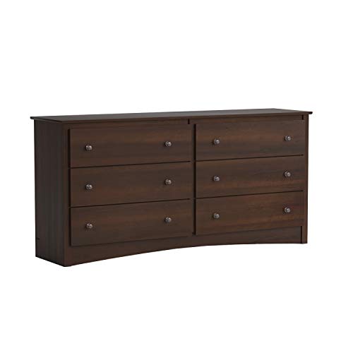 Prepac Fremont Bedroom Furniture: Espresso Double Dresser for Bedroom, 6-Drawer Wide Chest of Drawers, Traditional Bedroom Dresser, EDC-6330-V, 59"W - WoodArtSupply