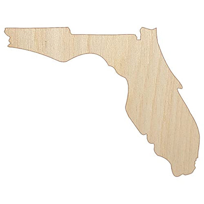 Florida State Silhouette Unfinished Wood Shape Piece Cutout for DIY Craft Projects - 1/4 Inch Thick - 6.25 Inch Size